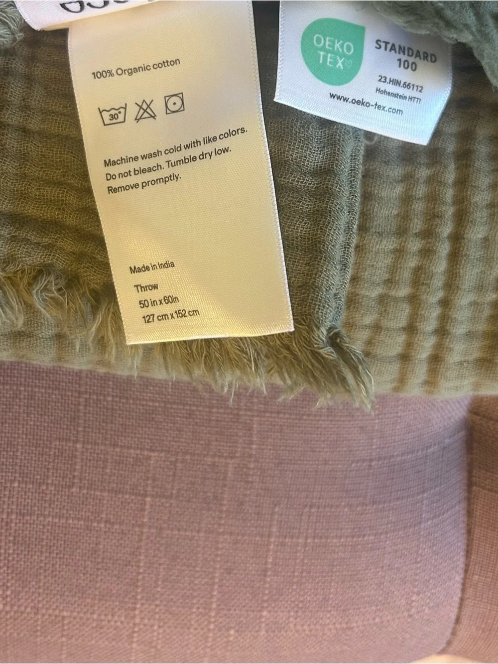 NWOT Quince Olive Green Organic Cotton Gauze Throw  Blanket!